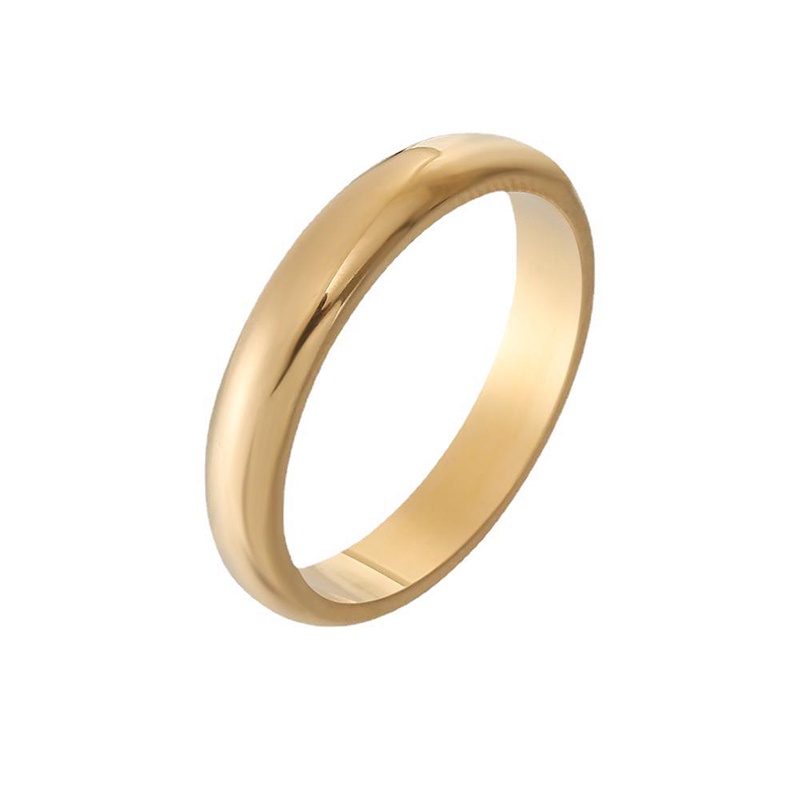 2022 Cincin Rose Gold Glossy Casual Simple Aksesoris Pria / Wanita / Pasangan