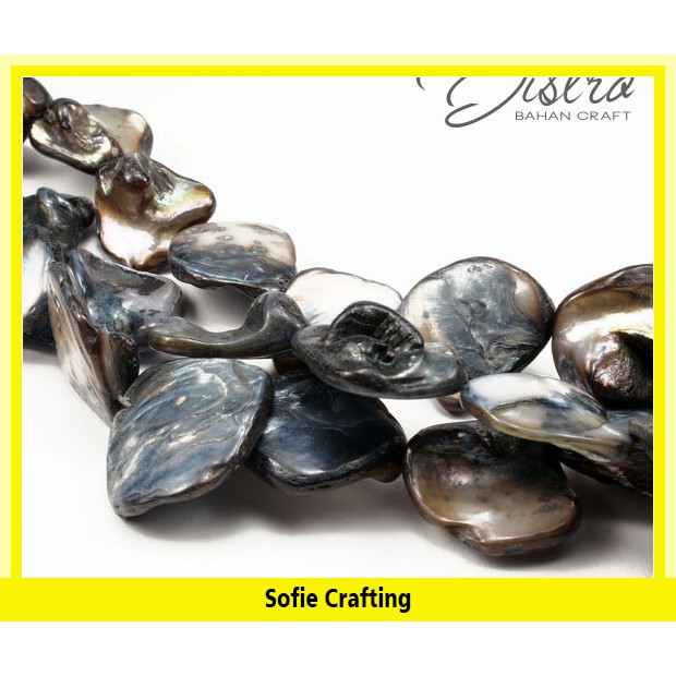 

1 Pcs Manik Kerang Nugget Hitam Inch KRG07 Sofie Crafting