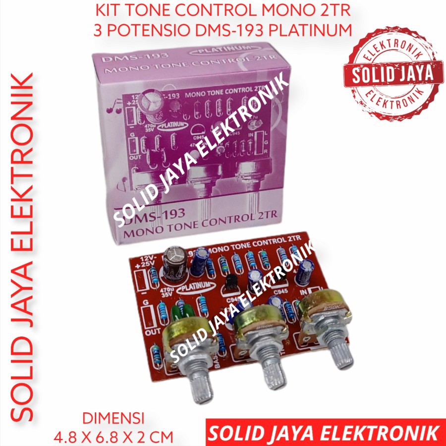 TONE CONTROL MONO 3 POTENSIO TONE KONTROL 2TR 2 TR TRANSISTOR DMS 193 DMS193 DMS-193 PLATINUM ASLI