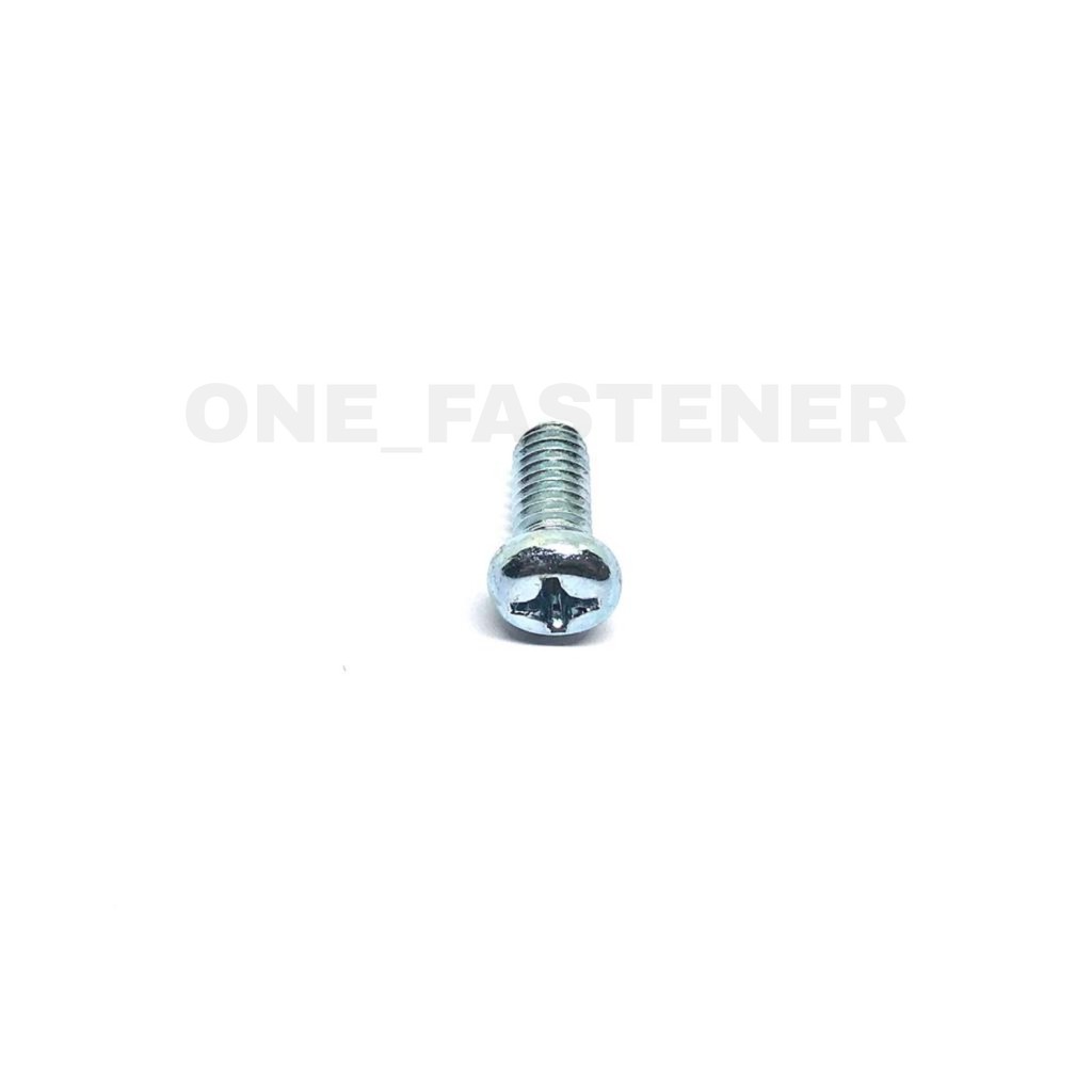 100 Pcs Baut Obeng JP M6x12 Putih Kunci 10 kembang plus 6x12 6mm 1.2cm