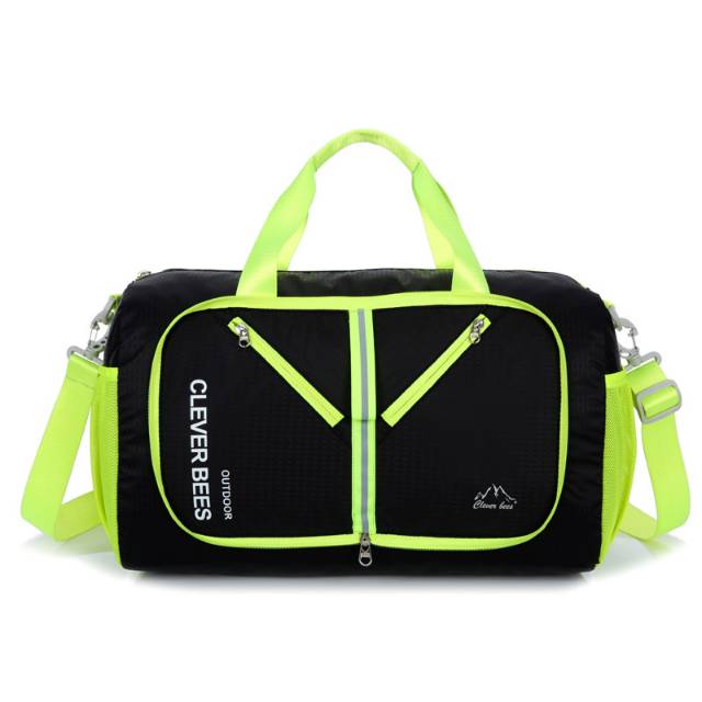 CLEVER BEES Tas Travel Lipat Portabel Duffel Bag Waterproof - L57 - Black