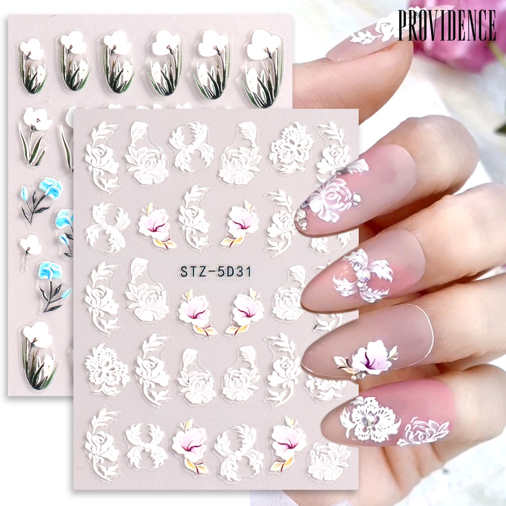 Providence Stiker Kuku DIY Motif Bunga Untuk Nail Art