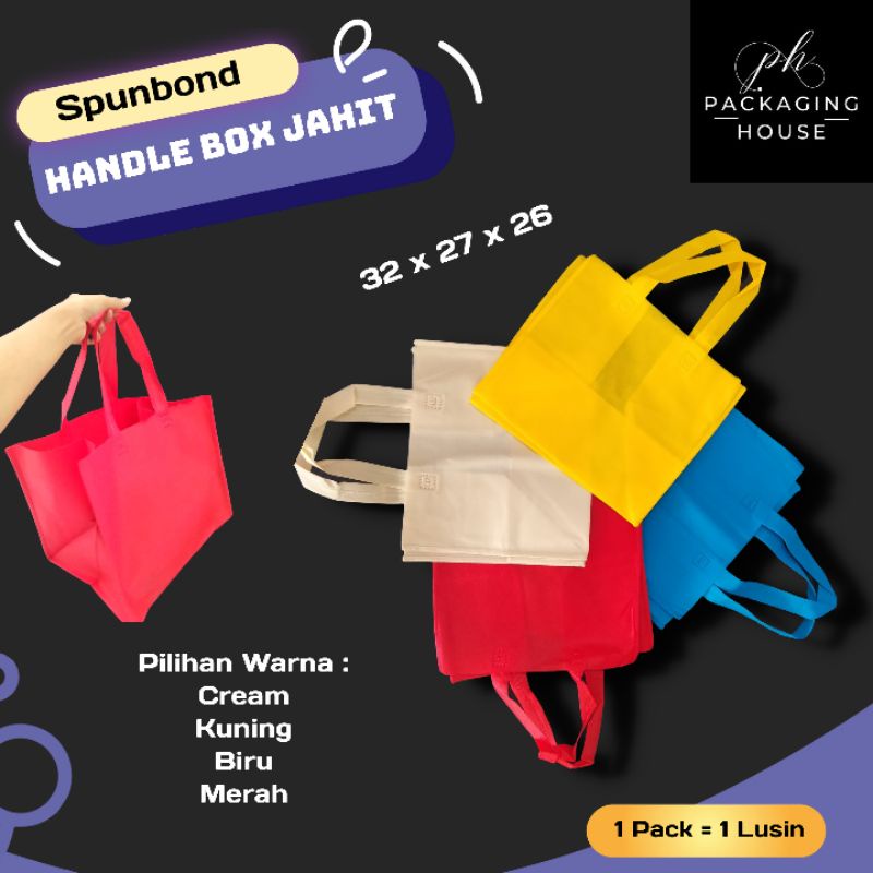 

Spunbond Handle Box Jahit 32x27x6 | Tas Kotak Nasi Hajatan