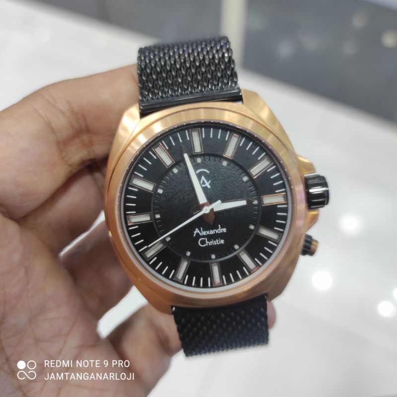 New Alexandre Christie AC 8631 Jam Tangan Pria AC8631 Original MHBBRBA Black Rosegold