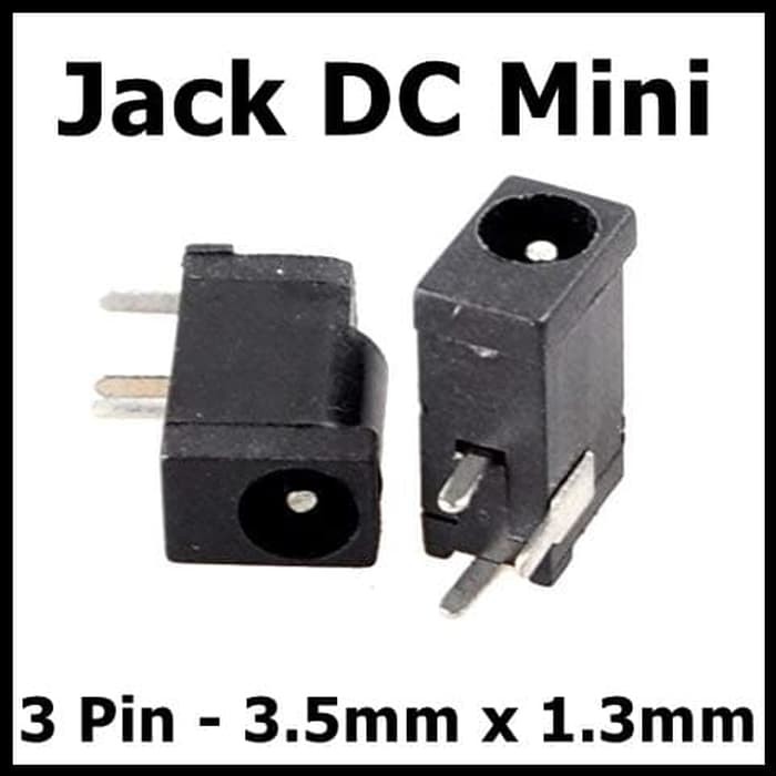 Isi 5 Pcs Soket Jack DC Mini Kecil Power Jack 3 Pin 3.5mm x 1.3mm DC PCB Mount