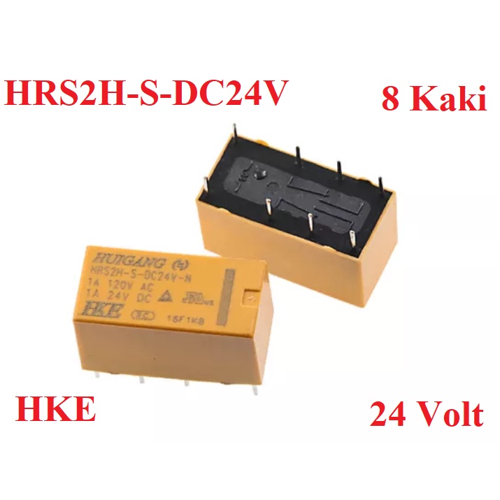 Relay HKE HUIGANG PCB 8 pin kaki 24v 24volt 24 v volt HRS2H-S-DC24V HRS2H