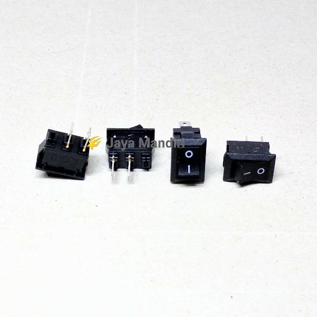 Rocker switch mini hitam 2 pin / 2 kaki