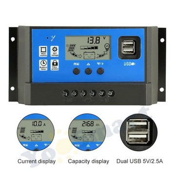 Solar Charge Controller 10A 20A 30A 40A 50A 60A Cell PWM Pengisi Daya Surya 12V 24V