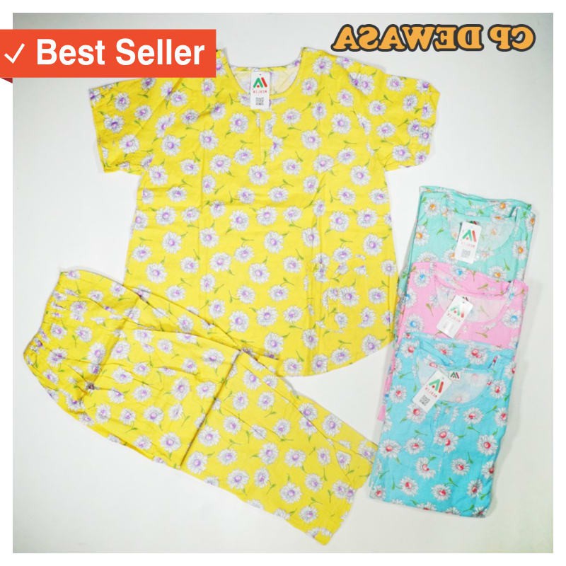 MURAH FASHION BAJU CEWEK / SATUAN MERLIN Baju Tidur Katun CP Dewasa -Lengan pendek celana panjang