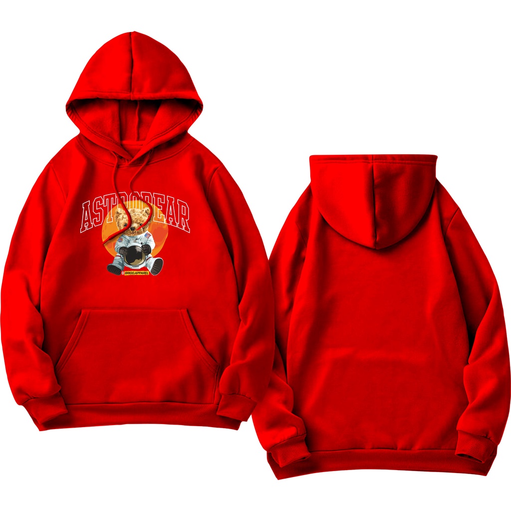 BRIGO Jumper Hoodie Beruang AstroBearII Sweater Hoodie BRIGO Sablon DTF Fleece Cotton II SIZE M-XXL (Pria &amp; Wanita) Free stiker&amp;Gantungan Kunci