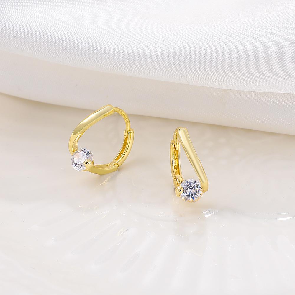 Anting Tusuk Wanita Mini Simple Berlian Bundar Dalika