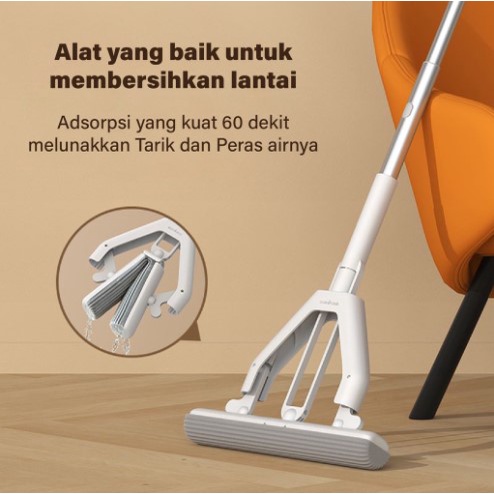 Deerma QJ100 3-in-1 Sweep and Mop Cleanze Cleaning Kit Sapu Pel Wiper Alat Pel Menyapu Perawatan Rumah Lantai Serbaguna Praktis