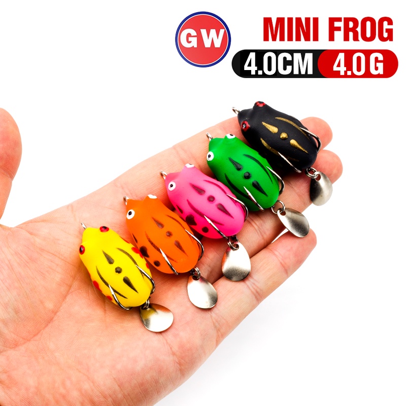 1 Pc Umpan Pancing Soft Bait Bentuk Katak Imitasi Ukuran 4cm 4g 5 Warna