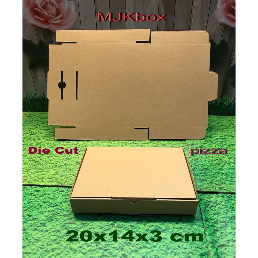 

kardus karton box uk 20x14x3 cm....Model Pizza, Baru Polos