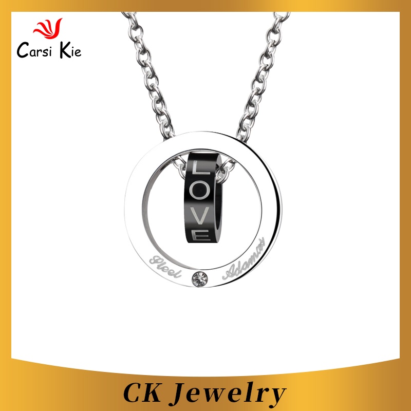 Kalung Titanium Aksesoris Pria Korea Asli Anti Karat dan Alergi Kalung Huruf Aksesoris Fashion