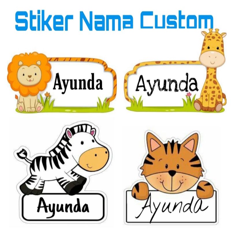 STIKER NAMA CUSTOM MURAH / 1 SET ISI 21 STIKER