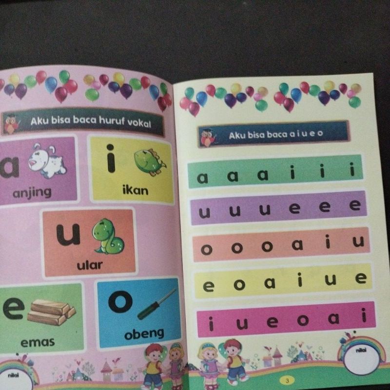 buku cara cepat mahir membaca aiueo 32 halaman (15×24cm)