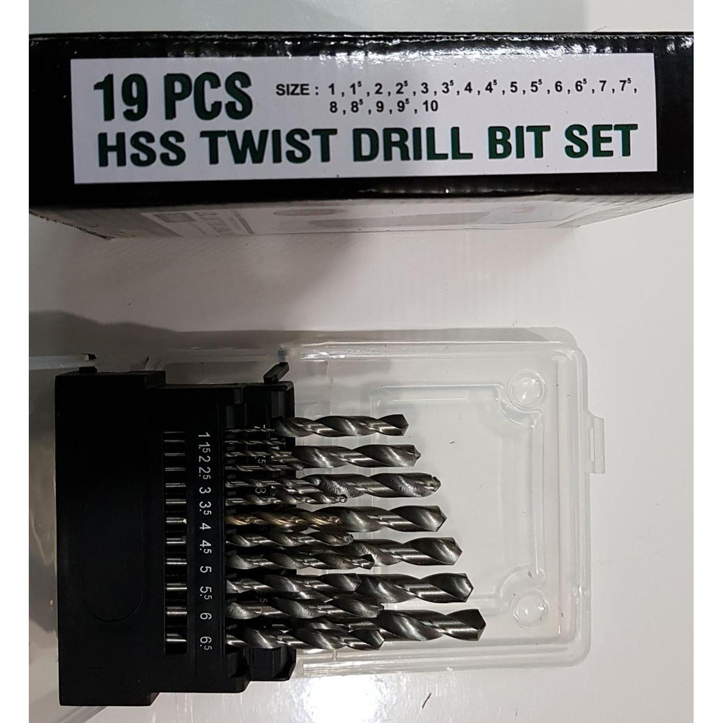 MOLLAR MATA BOR BESI HSS 19PCS DRILL BIT SET 19 PCS