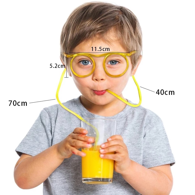 [Sedotan Kacamata Warna-warni Lucu] [Sedotan Pengaman yang Dapat Digunakan Kembali] [Sedotan Minum Anak, Mainan Anak] [Perlengkapan Pesta Kreatif dan Menarik]