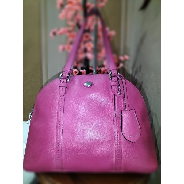 COACH PEYTON F25671 SAFFIANO LEATHER DOMED SATCHEL PRELOVED