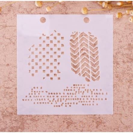 Plastic Stencil - Stensil Dekorasi Motif_GRS13 (10,5x10,5cm)