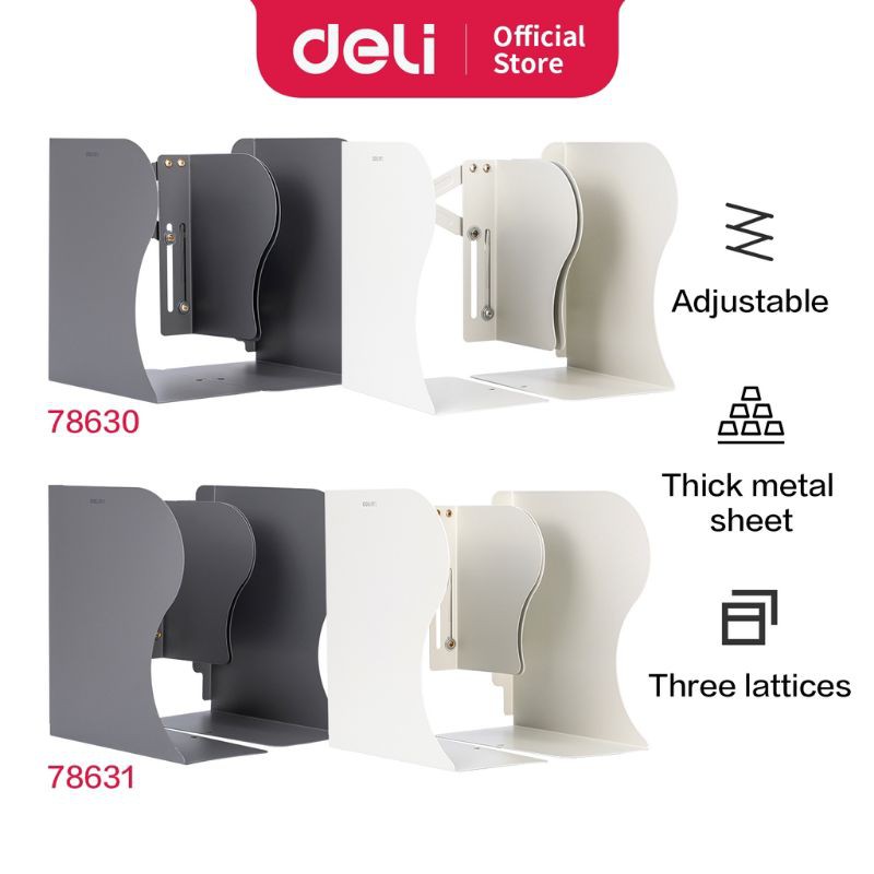 Deli Magazine Holder / Penyangga Buku Fleksibel Warna Putih 78630