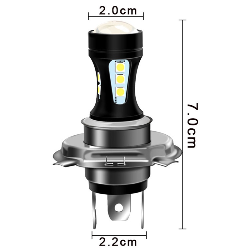 1pc Lampu Kabut Depan LED H4 3030 DRL Super Putih Hi-Lo Beam Untuk Mobil / Motor