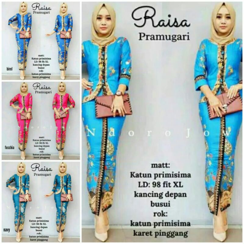 Stelan Rnb RAISA Pramugari Baju Setelan Oneset Baju Kerja Kantor Seragam Kondangan Kerja Fashion