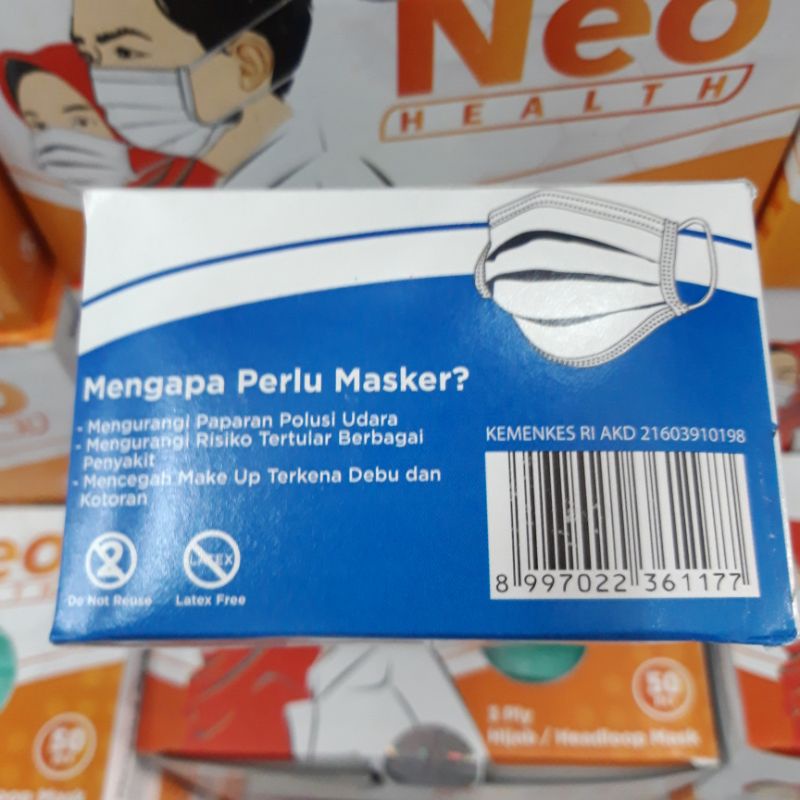 Masker Neo Medis 3 Ply Neo Health Mask Kemenkes