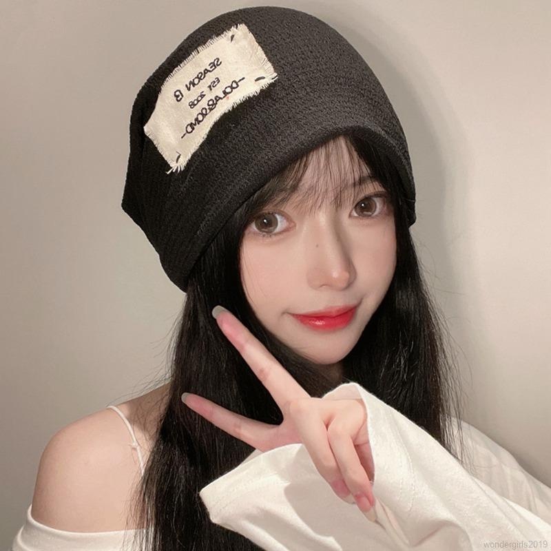 Topi Pasangan Motif Tulisan Bahan Kain Tipis Gaya Retro Jepang Korea Untuk Musim Semi Dan Gugur