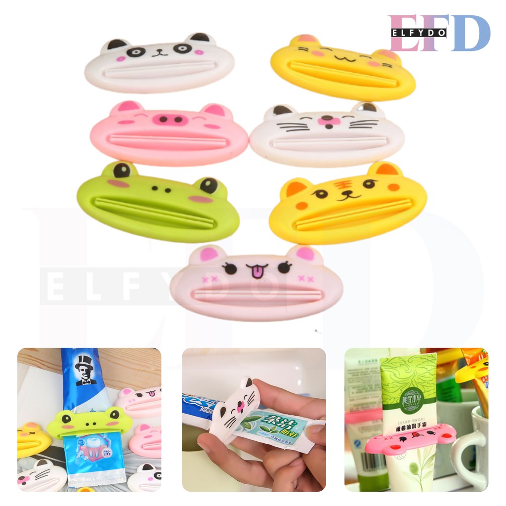 ELFYDO - HL0249 Alat Penjepit Pasta Gigi Dispenser Odol Kartun Motif Random