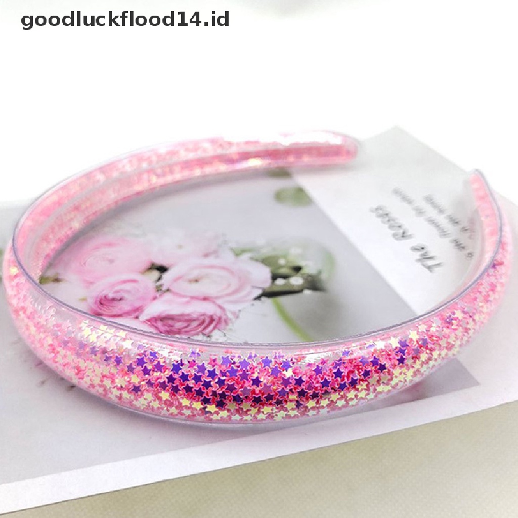 [OOID] bling sequin Quicksand headband children's lovely glitter bowknot hair hoop baby ID