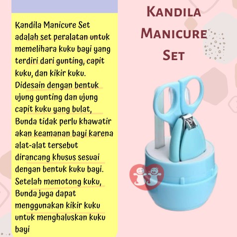 Kandila Nail Clipping Manicure Set / Gunting Kuku Bayi set 4 / Manicure Set Bayi / Gunting Kuku Bayi