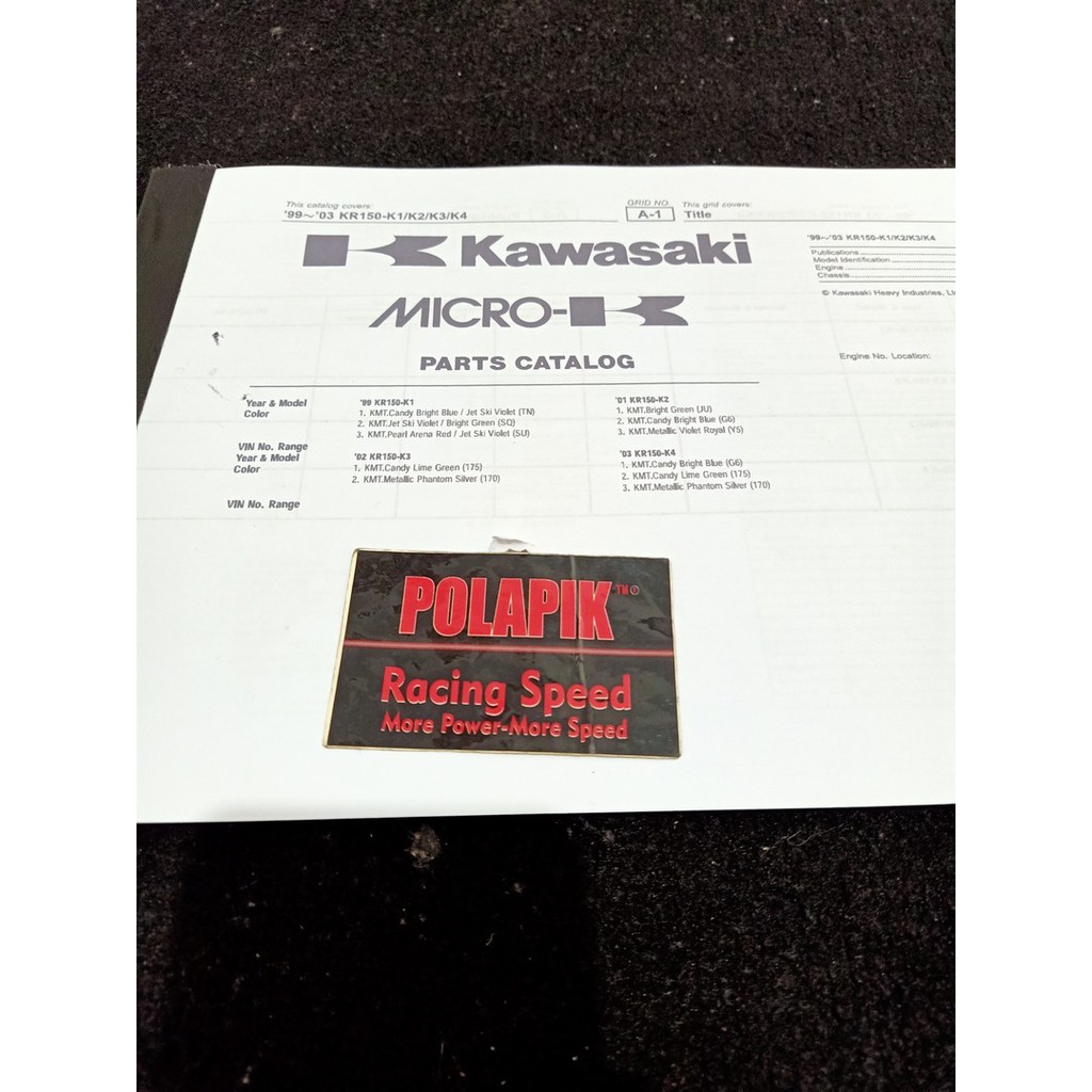 PART KATALOG NINJA RR OLD KATALOG NINJA ZX 150 KATALOG CATALOG CATALOGUE KAWASAKI NINJA 150 RR OLD
