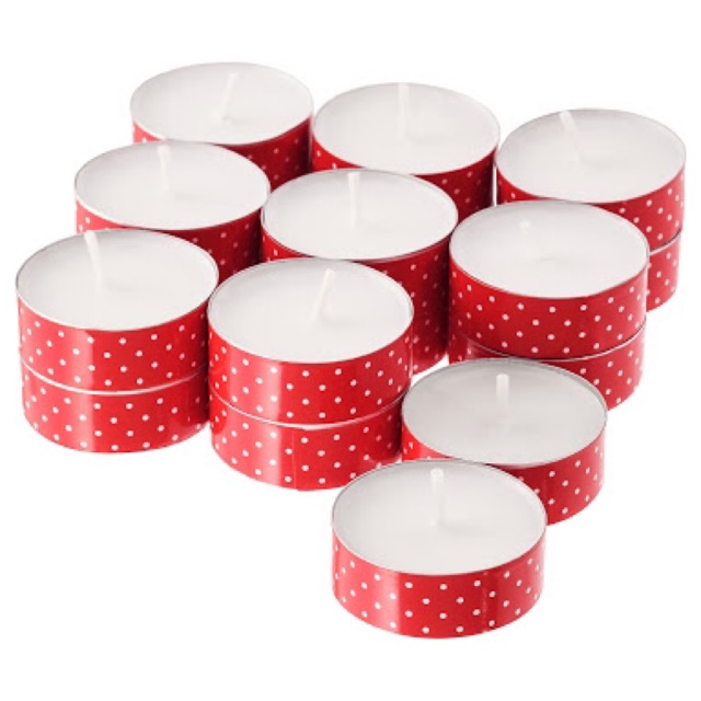Lilin Kecil untuk Lentera Warna Merah Vinterfest IKEA Set Isi Banyak