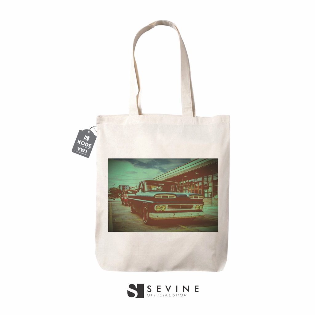 Sevine Totebag Tas Wanita Tote Bag Resleting Vintage Retro  - VW