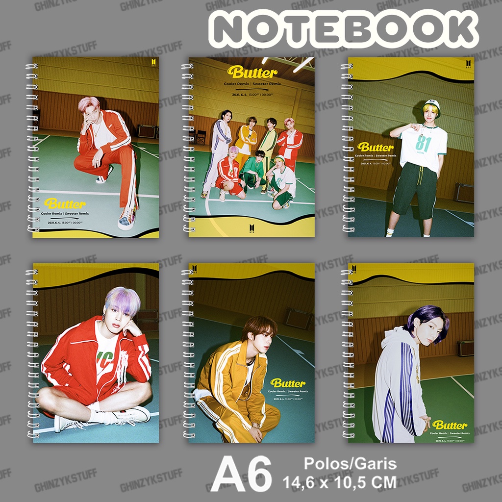 

Notebook KPOP BTS Butter Ukuran A6 10,5 cm x 14,8 cm