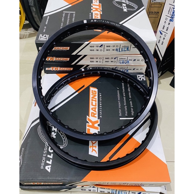 velg / rim TK racing hitam 140/160 185  17 set velg TK bright hitam 140/160/185hole 36 ring 17 set