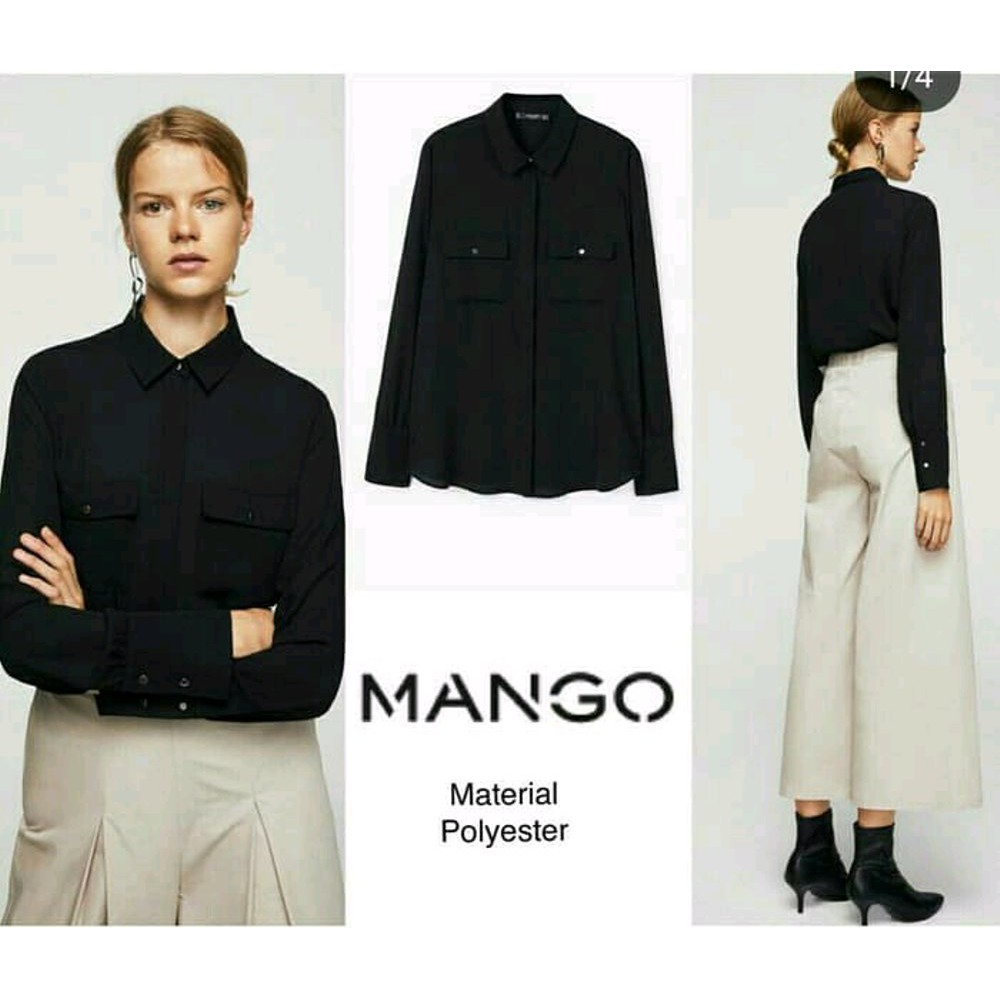 Dijual Kemeja Branded Murah Mango Black Shirt Branded Murah