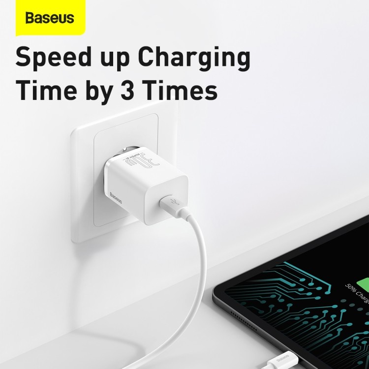 Baseus Super Si Kepala Adapter Charger Type C 30W Samsung Huawei iPhone Oppo