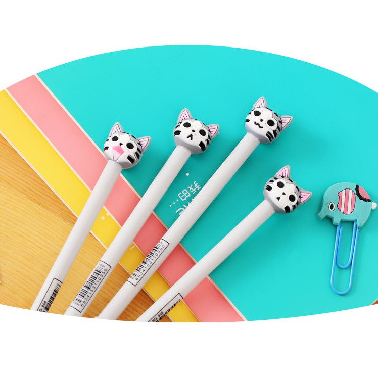 pen kepala kucing cute cat Gel 0.5mm black pen shape (4B2) spe012