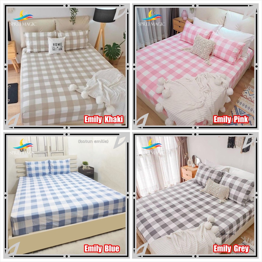 SPREI KOTAK Emily KHAKI Kotak 8 cm  AESTHETIC KATUN KOREA ( SPREI ONLY )