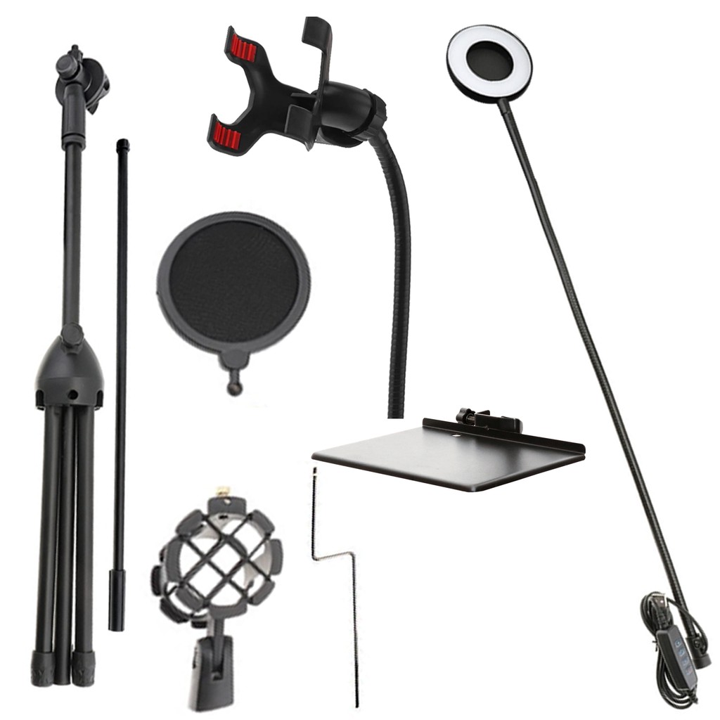 GoodCase - Stand Microphone Degree + Holder Hp Microphone Stand Lantai Dengan Banyak Varian