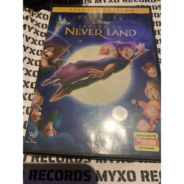 ORIGINAL DVD CARTOON PETERPAN PETER PAN DISNEY RETURN TO NEVERLAND NEVER LAND