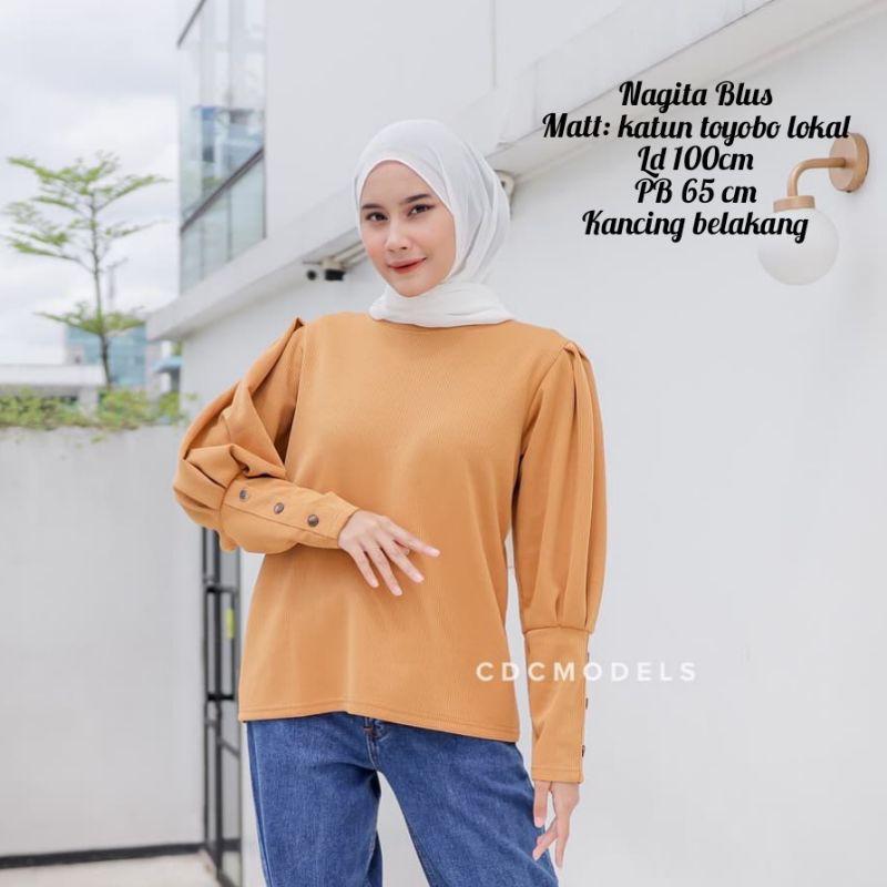 Baju atasan blouse mutiara premium