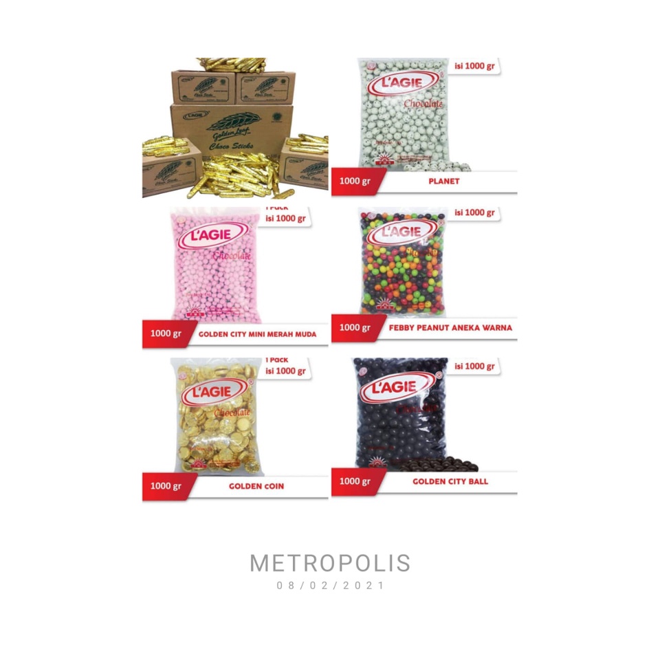 

Coklat Planet | City Warna | City Pink | Febby | Koin Kismis | Chocoball | L'agie | Legie