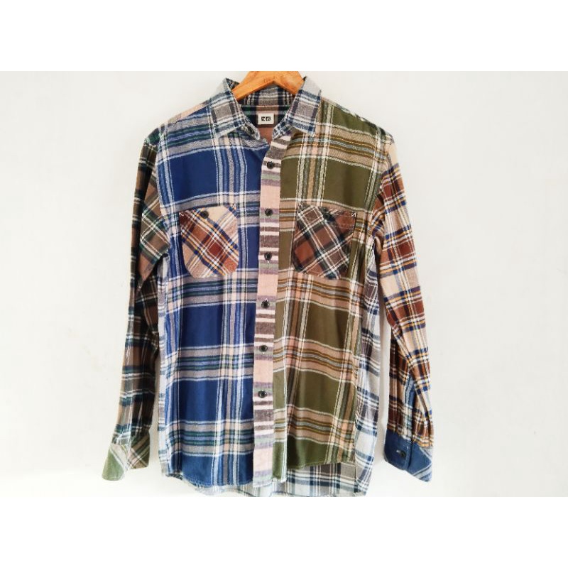 Kemeja Flannel Uniqlo Multicolor Second Branded