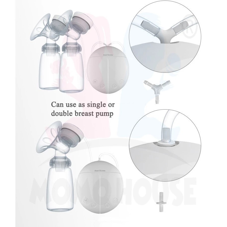 Real Bubee-Electric Double Electric Breast Pump, Powerful Suction Nipple Milk Pump, Baby Milk Bottle