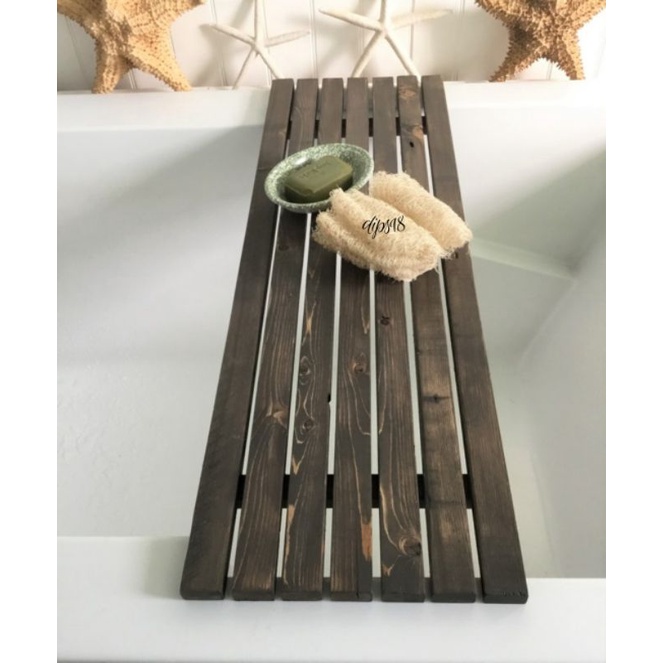 Bathtub Tray Tatakan kamar mandi Nampan Bathtub Meja Bathtub Black Wood