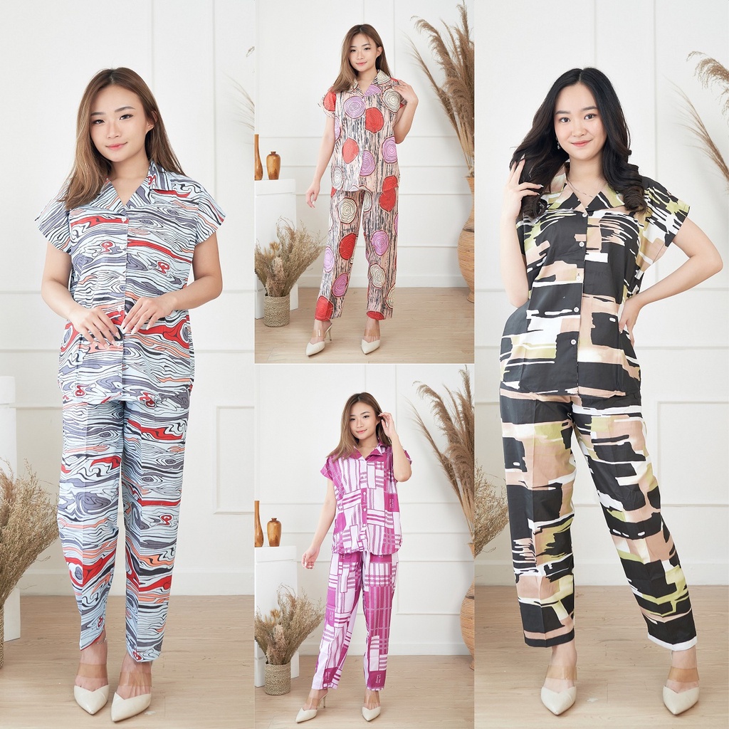 IZANY Piyama Daily ONE Set IZANY LD 104 cm / SET Izany Pajamas Banyak Motif